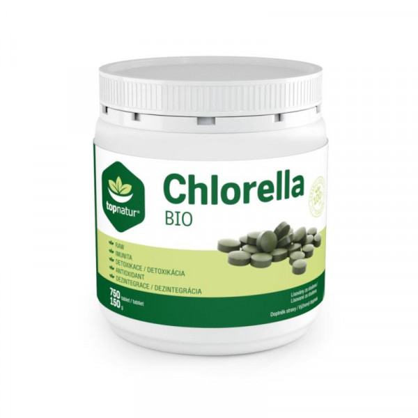 Chlorella BIO w tabletkach 750szt. Topnatur