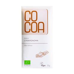 Czekolada biała cynamonowa BIO 50g Cocoa